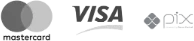 Aceitamos Mastercard, Visa e Pix